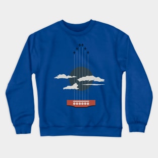 Music Guitar with Planes Aviation Design Crewneck Sweatshirt